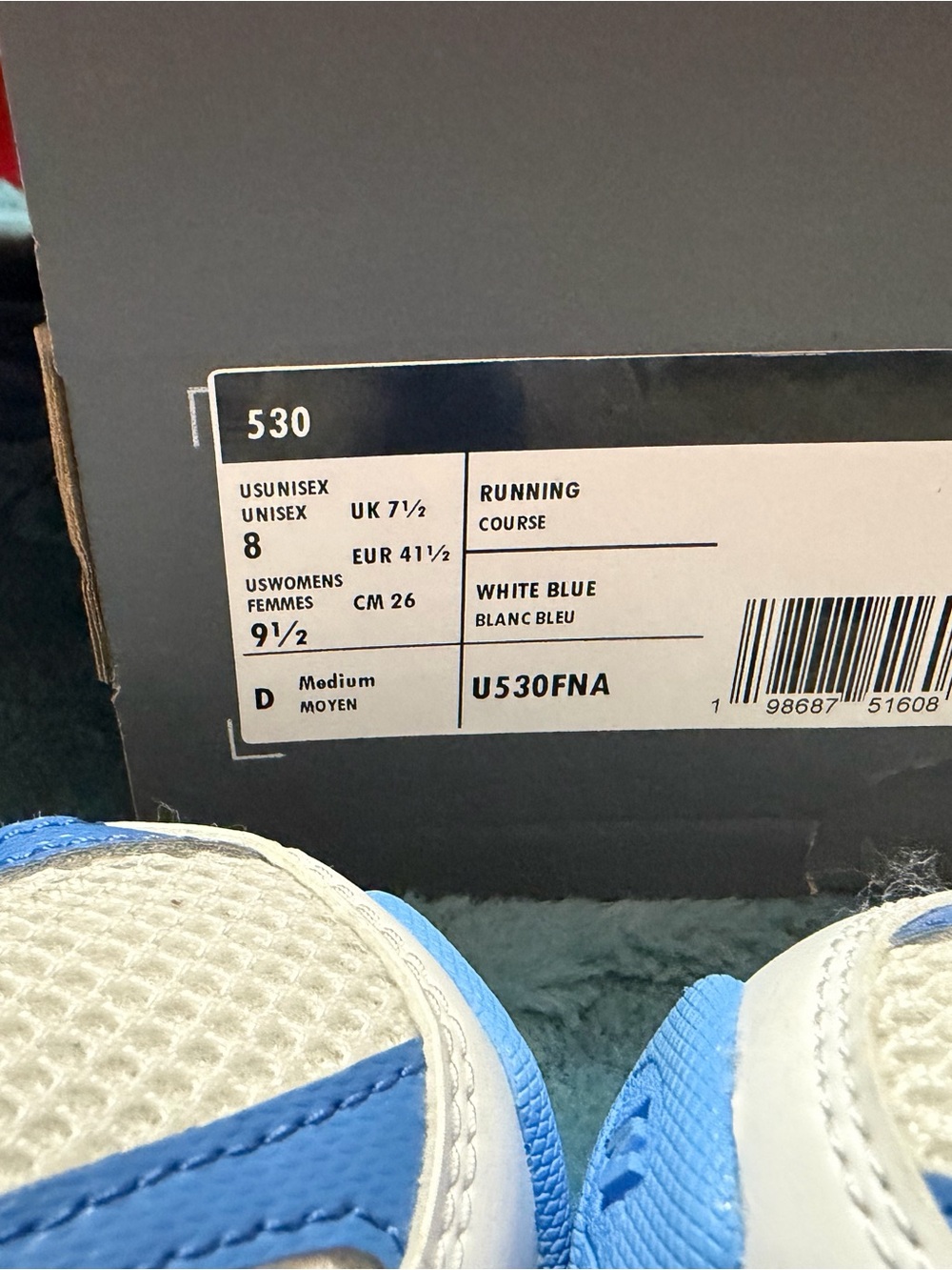 New Balance Blue and White Mesh Athletic Sneakers - Picture 2 of 6